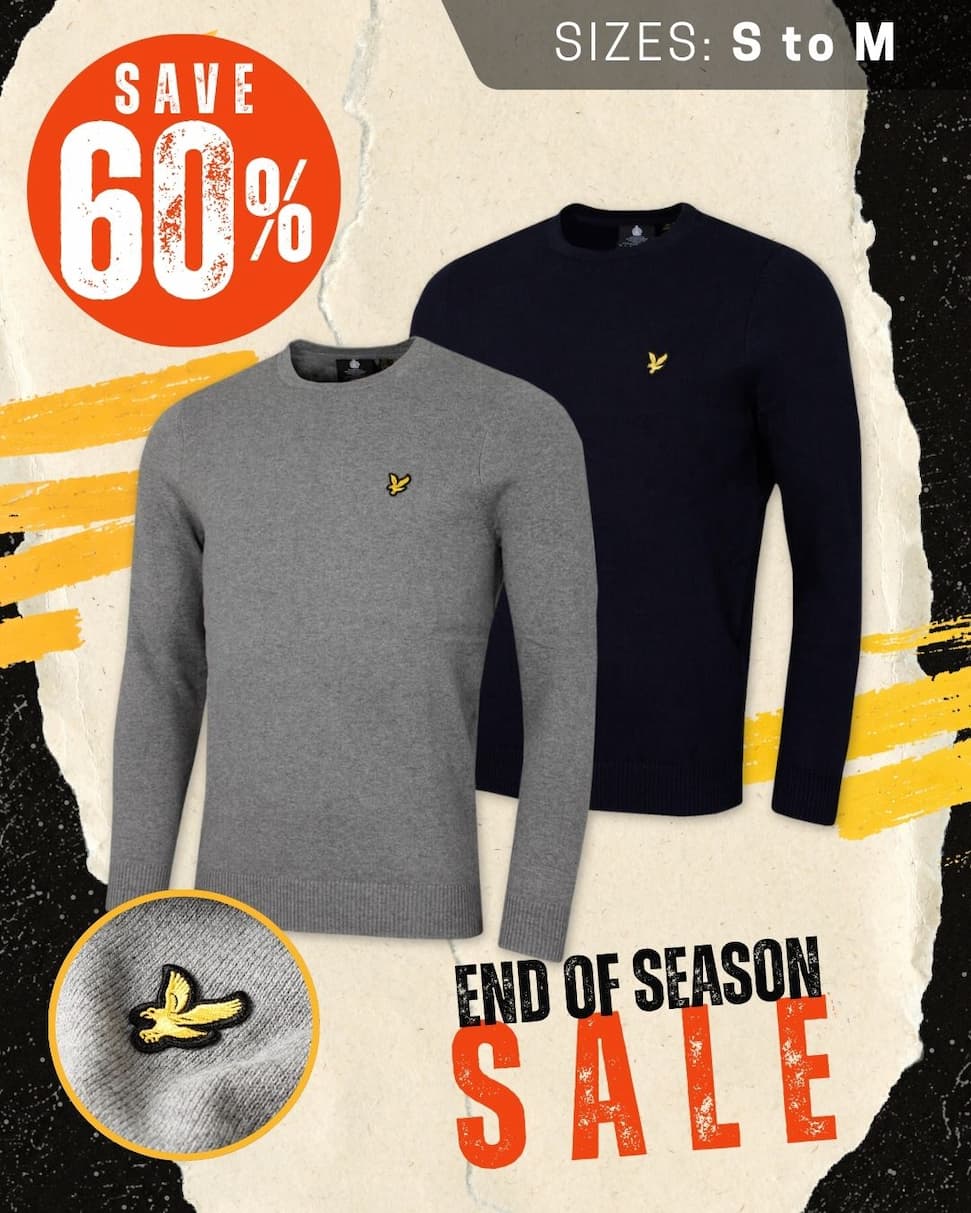 Lyle & Scott Mens Cotton Merino Lightweight Crew Neck Sweater