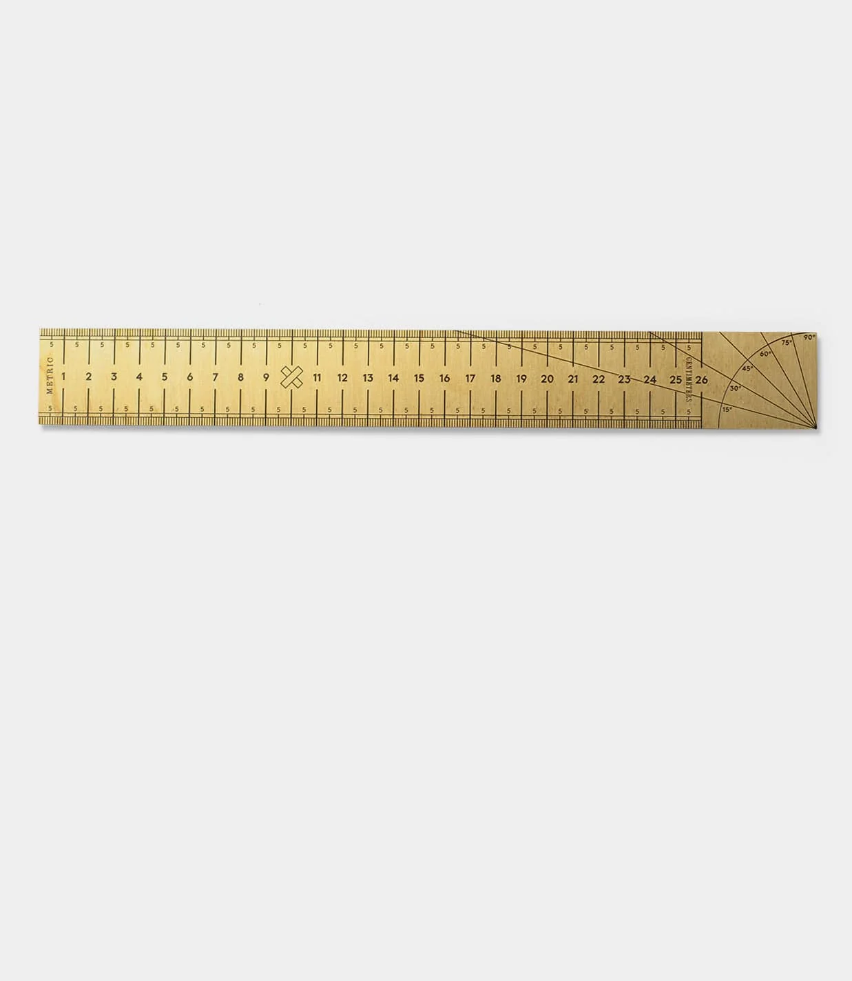 Image of Measure Twice 12 inch Solid Brass Ruler
