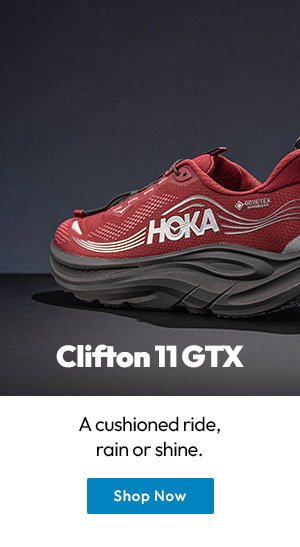 Clifton 11 GTX | A cushioned ride, rain or shine. Shop Now