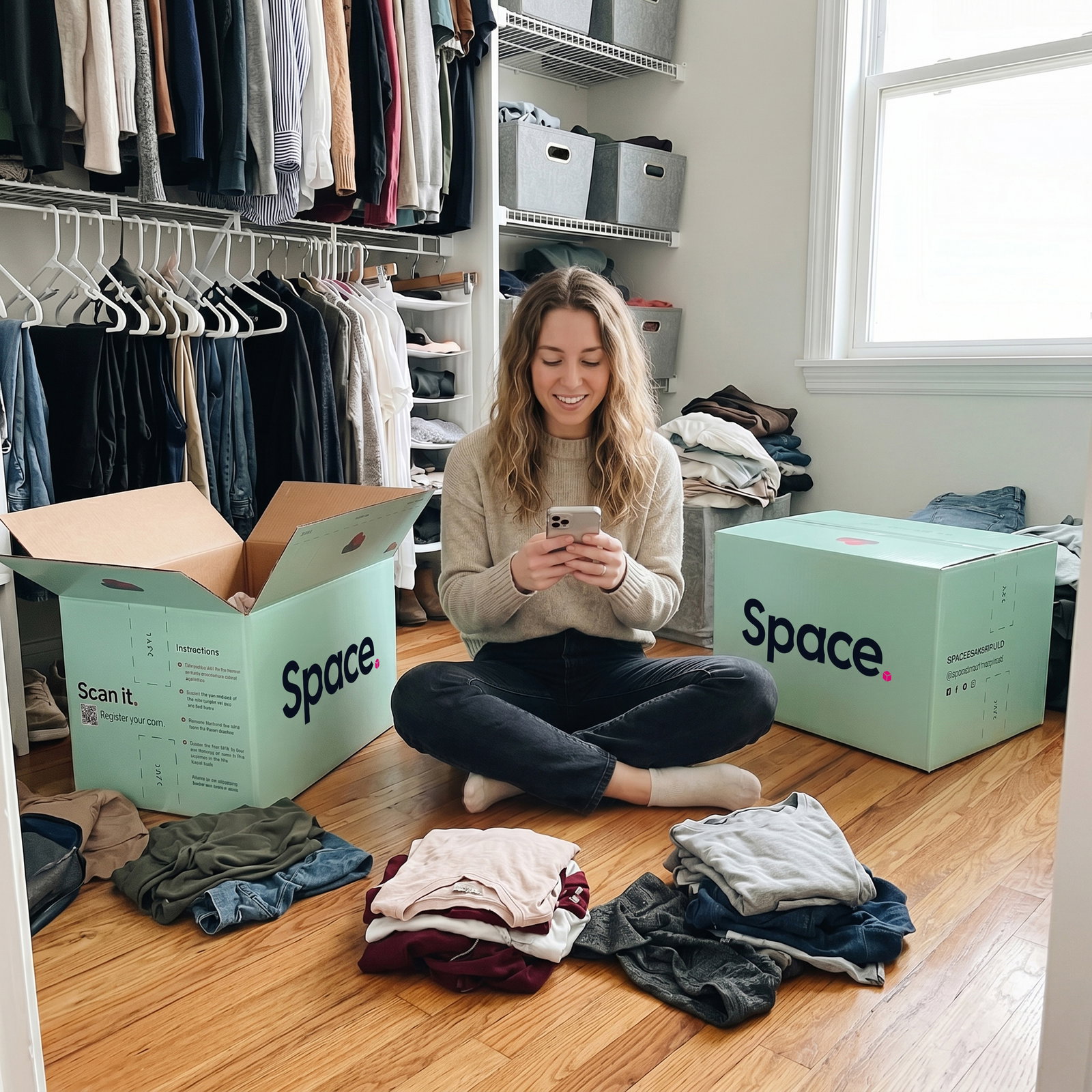 storing in space boxes