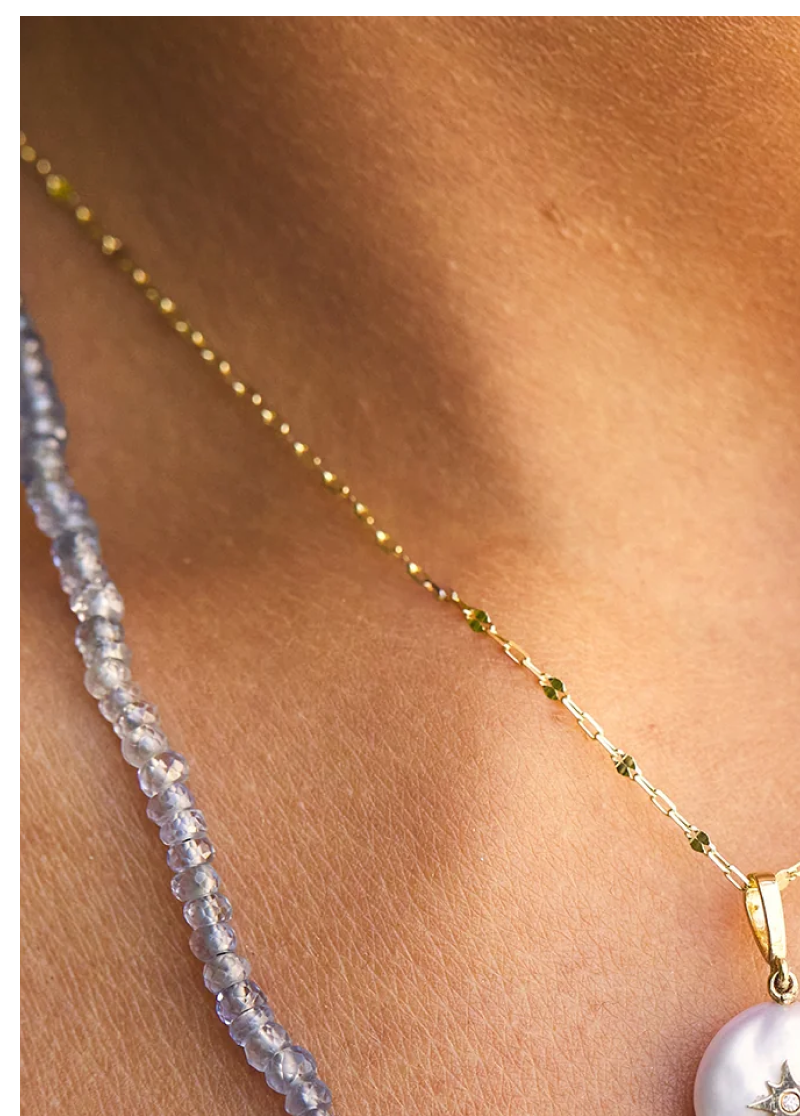 Gradient Blue Sapphire Beaded Necklace