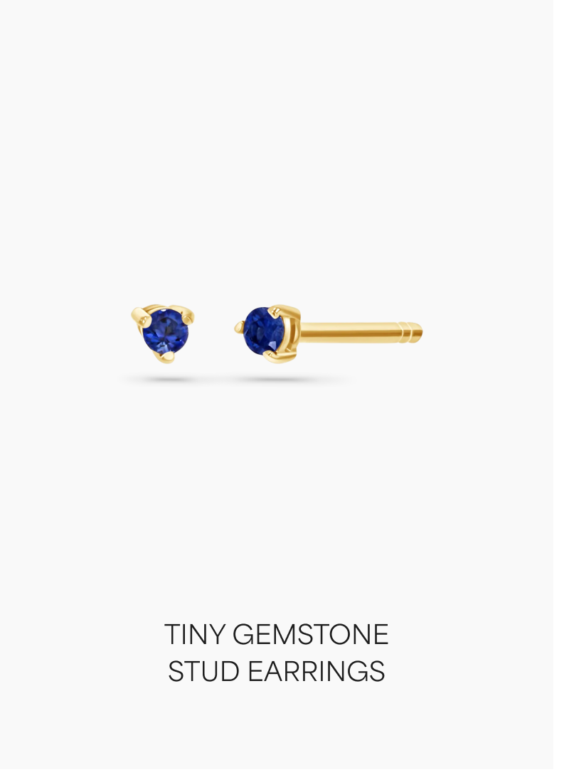 Tiny Gemstone Stud Earrings