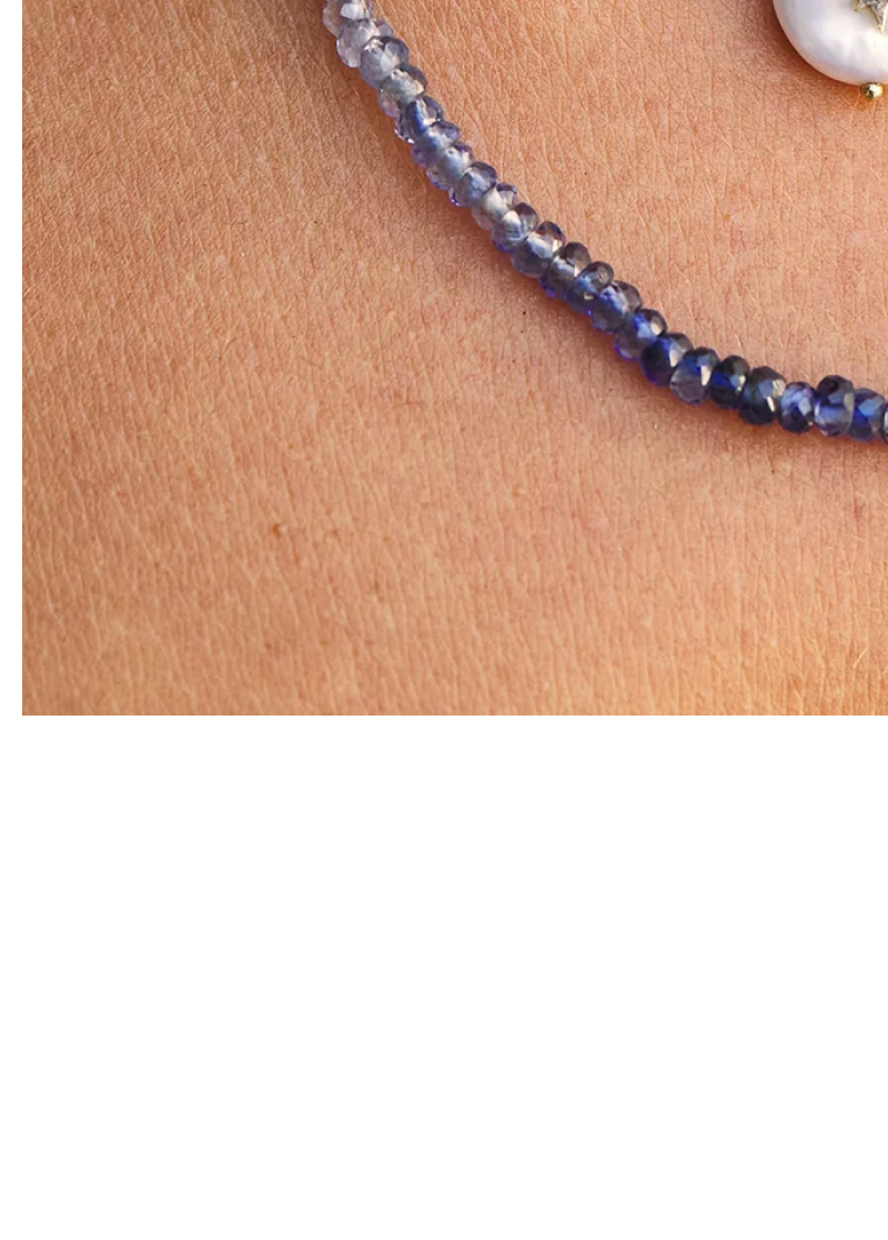 Gradient Blue Sapphire Beaded Necklace
