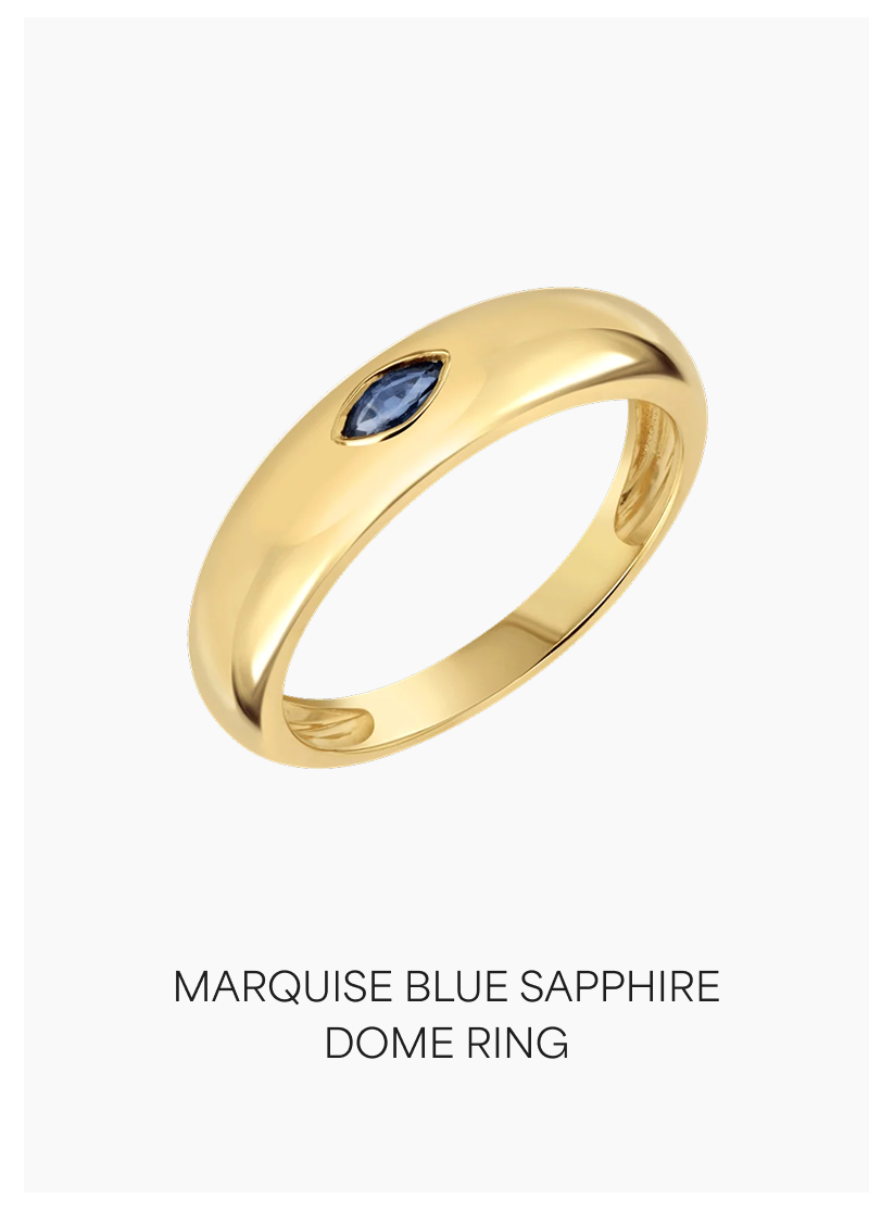 Marquise Blue Sapphire Dome Ring