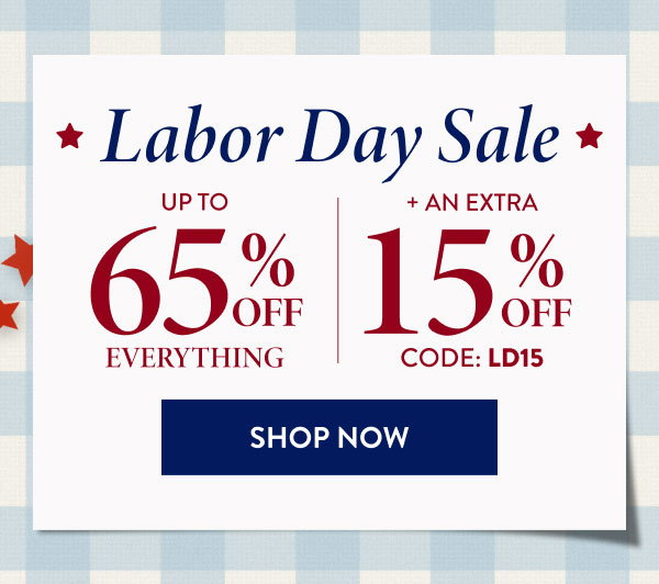 Up To 65% Off Everything + An Extra 15% Off | Code: LD15 | Shop Now