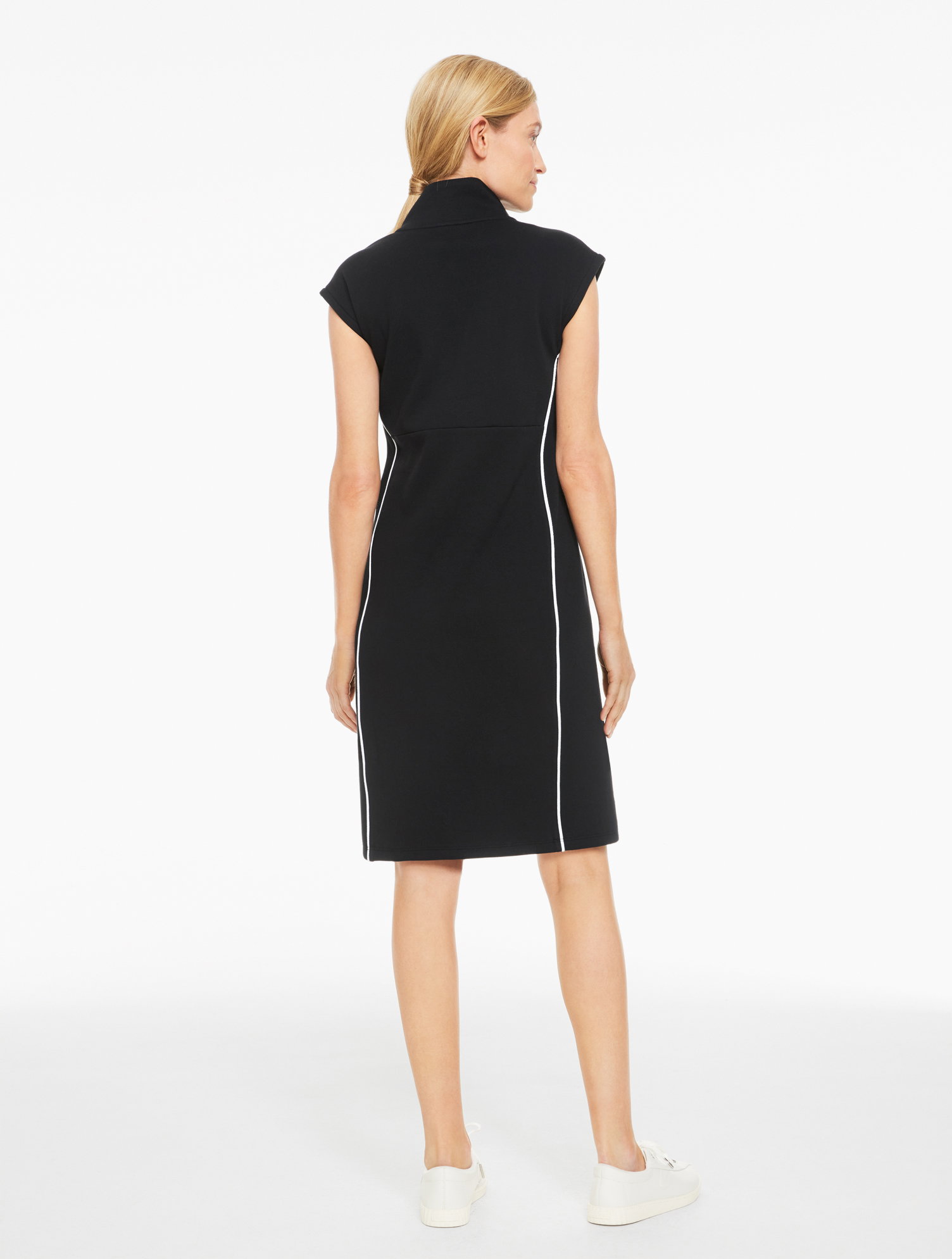 Image of Piqué Half-Zip Dress - Piped