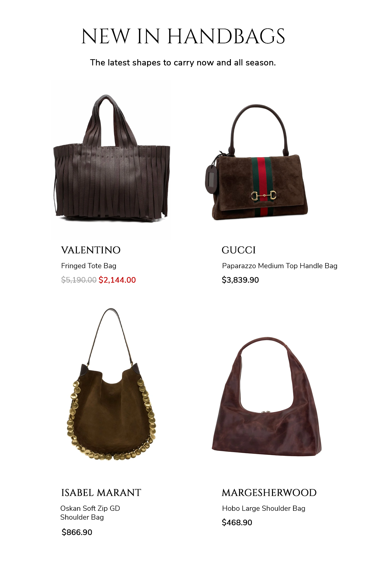 NEW IN HANDBAGS