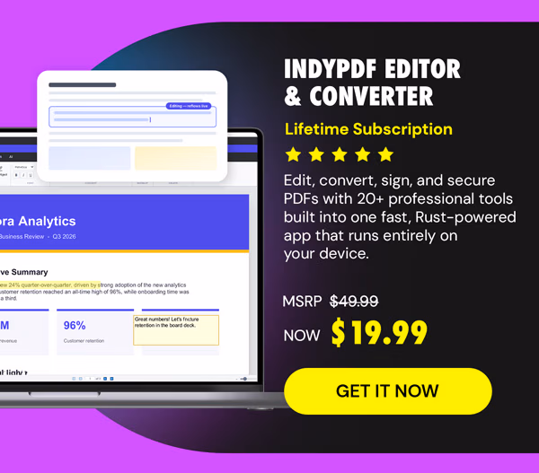 IndyPDF Editor & Converter: Lifetime Subscription