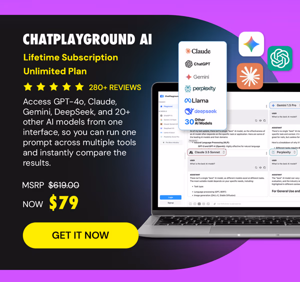 ChatPlayground AI: Lifetime Subscription (Unlimited Plan)