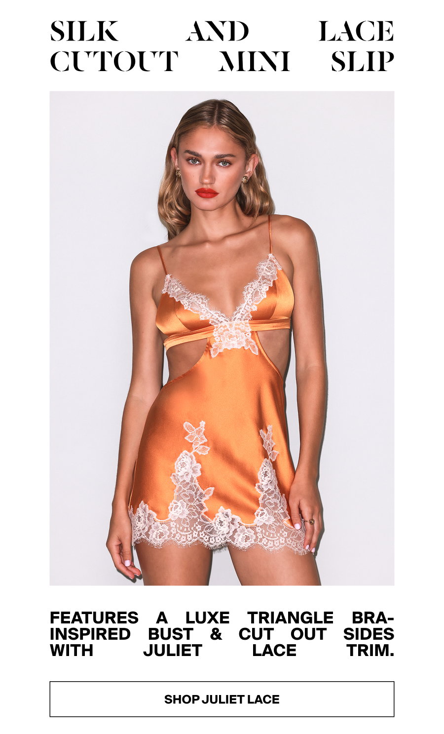 Silk & Lace Cutout Mini Slip