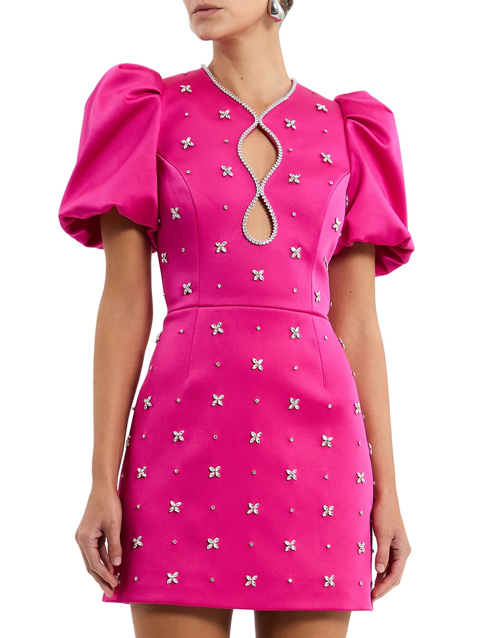 Rebecca Vallance Saskia Embellished Balloon-Sleeve Minidress