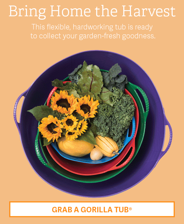 Bring Home the Harvest - This flexible, hardworking tub is ready to collect your garden-fresh goodness.