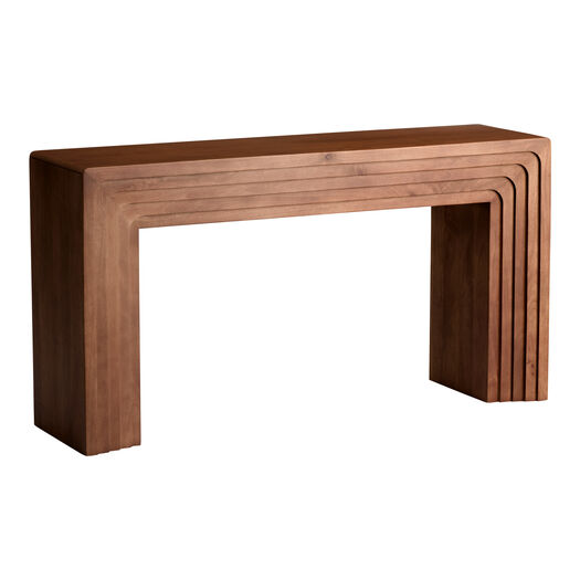 Watkins Amber Walnut Faceted Waterfall Console Table