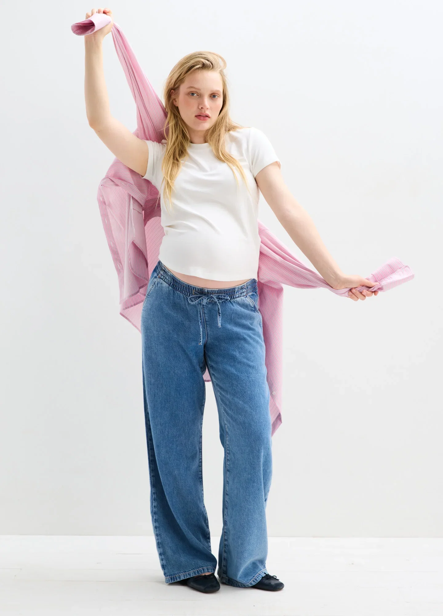 Image of The Drapey Denim Wide Leg Pant