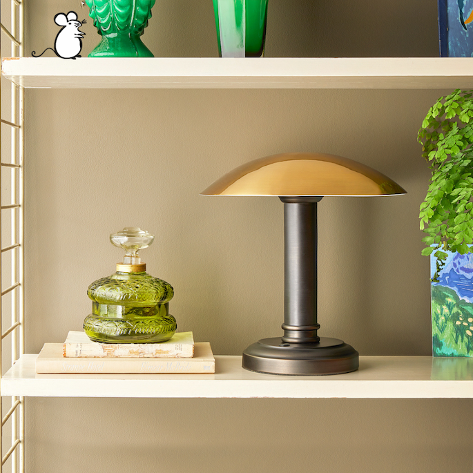 hernan cordless table lamp in antiqued brass and bronze