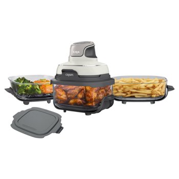 Ninja Crispi 5-in-1 Portable Glass Air Fry Cooking System, 3 Containers & Cover