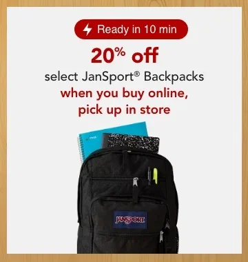 20% off select jansport backpacks