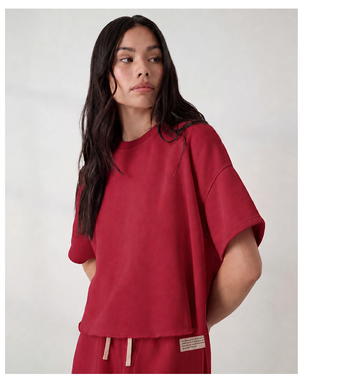silksweats short sleeve top camilla red 