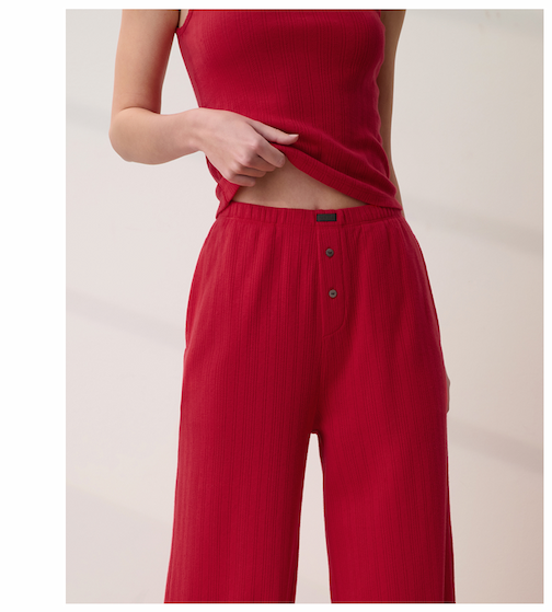 pointelle wide leg pant 