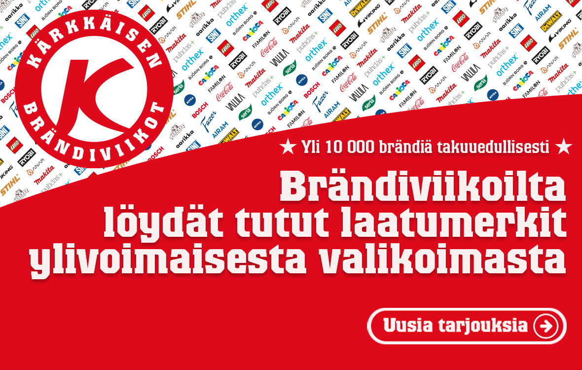 Yli 10 000 brändiä takuuedullisesti