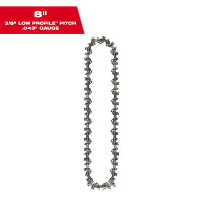 Milwaukee 8" 3/8" LOW PROFILE™ Pitch, .043" Gauge Saw Chain, Model# 49-16-2750