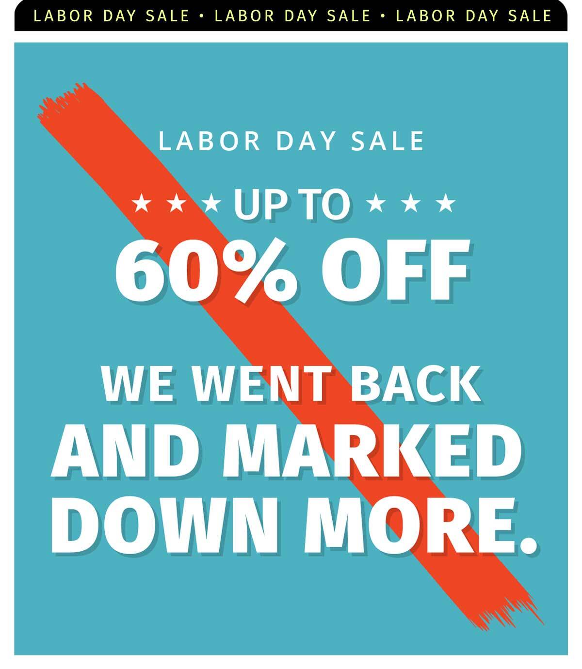 LABOR DAY SA;E A DAY OFF A LOT ON SALE UP TO 60% OFF