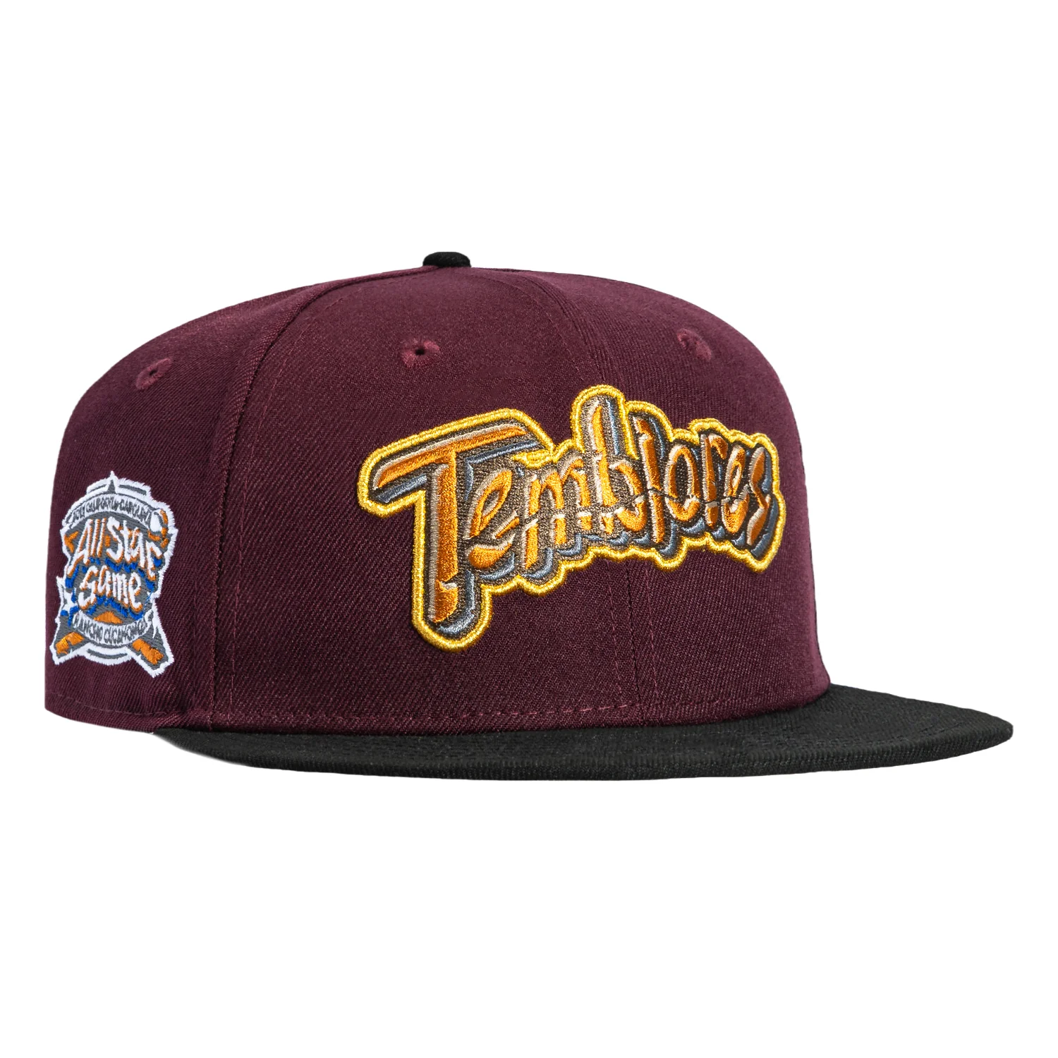 Image of New Era 59Fifty Rancho Cucamonga Quakes 2015 All Star Game Patch Temblores Hat - Maroon, Black