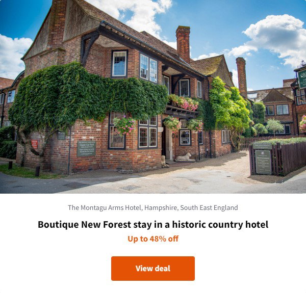 Boutique New Forest stay in a historic country hotel