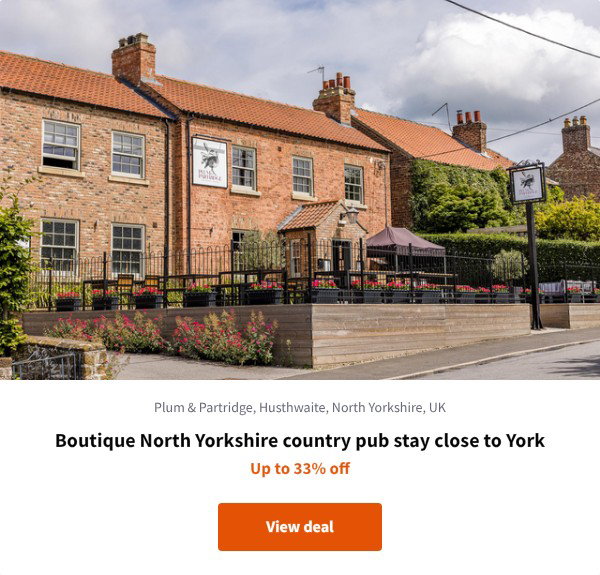 Boutique North Yorkshire country pub stay close to York