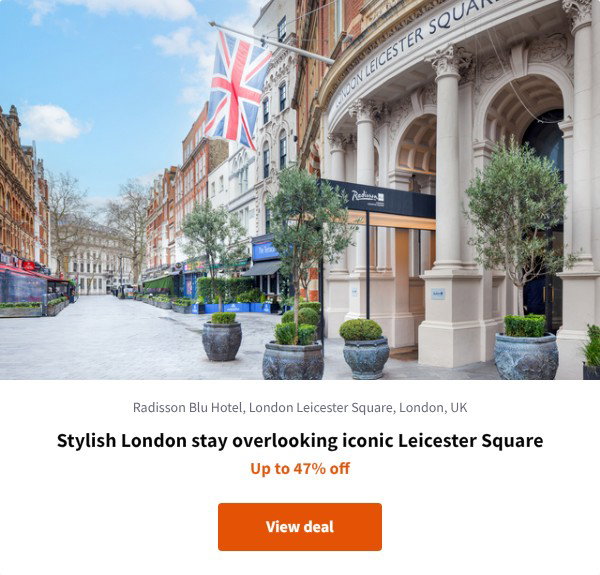 Stylish London stay overlooking iconic Leicester Square