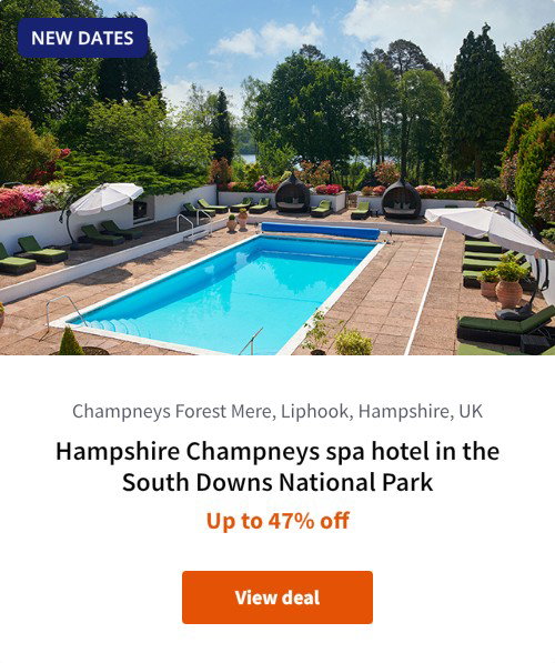 Hampshire Champneys spa hotel in the South Downs National Park