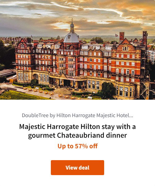 Majestic Harrogate Hilton stay with a gourmet Chateaubriand dinner