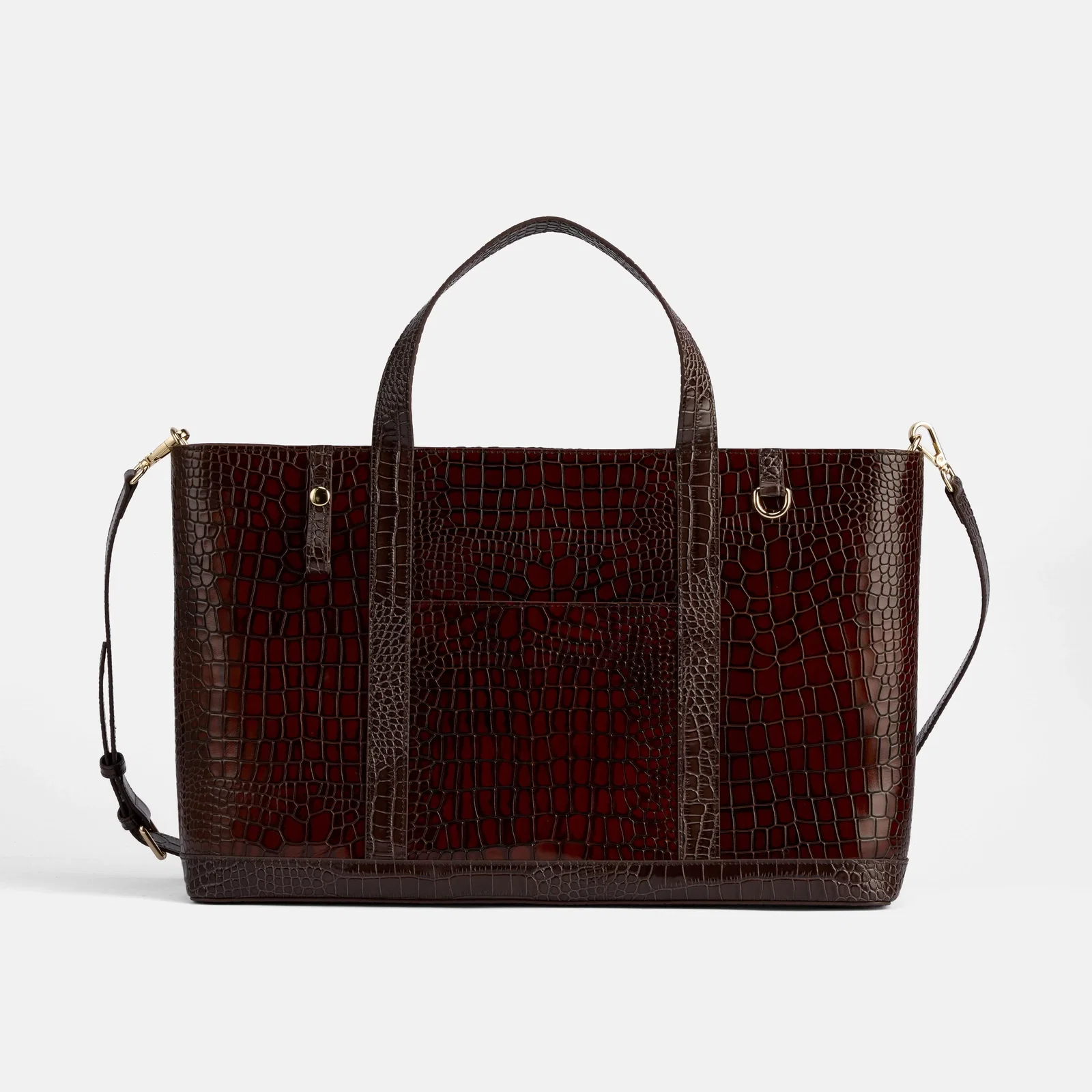 Image of Marc Nolan Tote - Brown Crocskin Leather