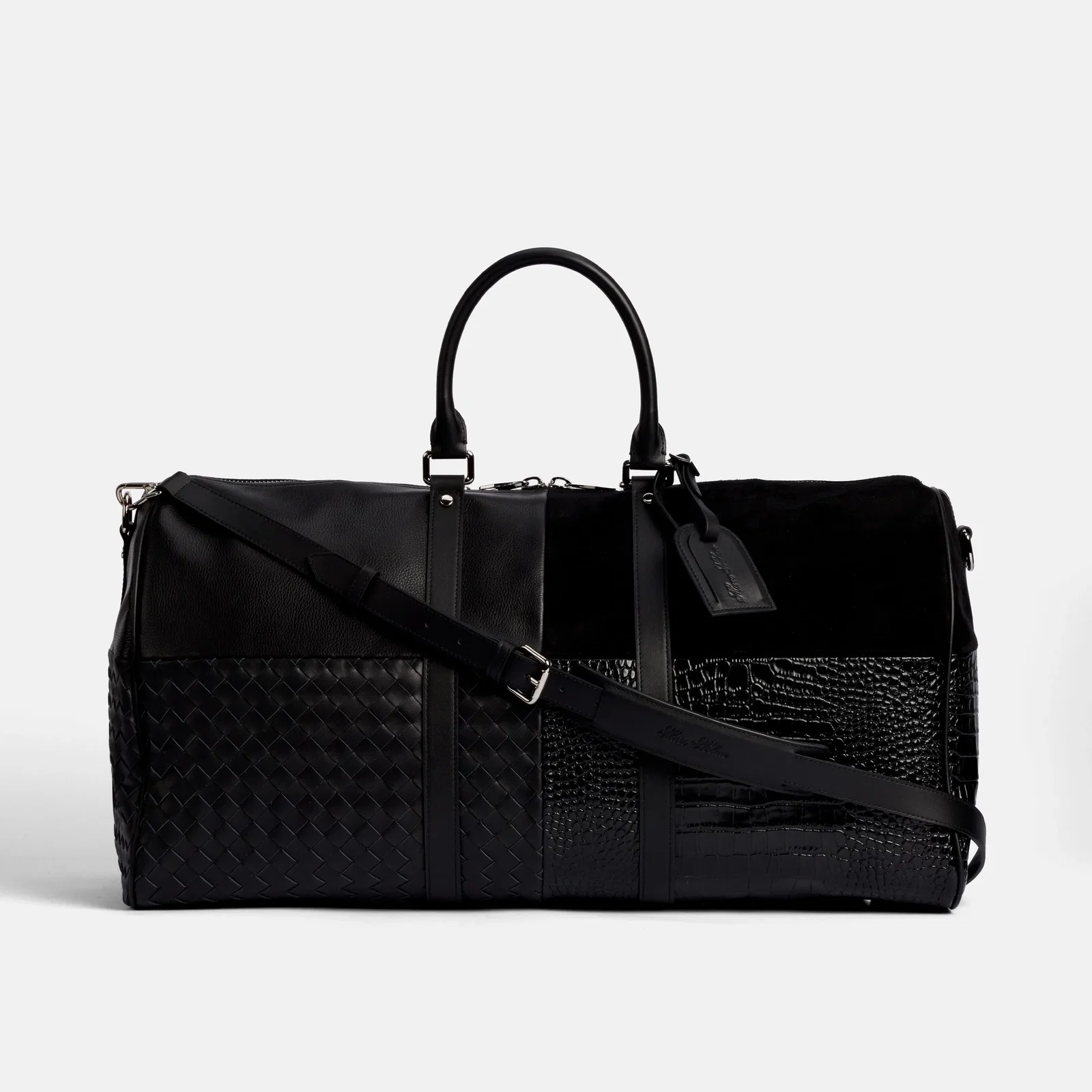 Image of Marc Nolan Large Weekender Duffle Bag - Black Multi Leather