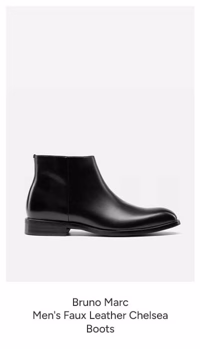Bruno Marc Men's Faux Leather Chelsea Boots