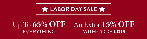 Up To 65% Off Everything + An Extra 15% Off With Code: LD15