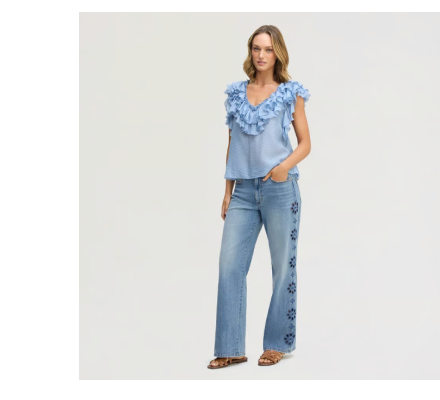 Ruffle Top + Denim 