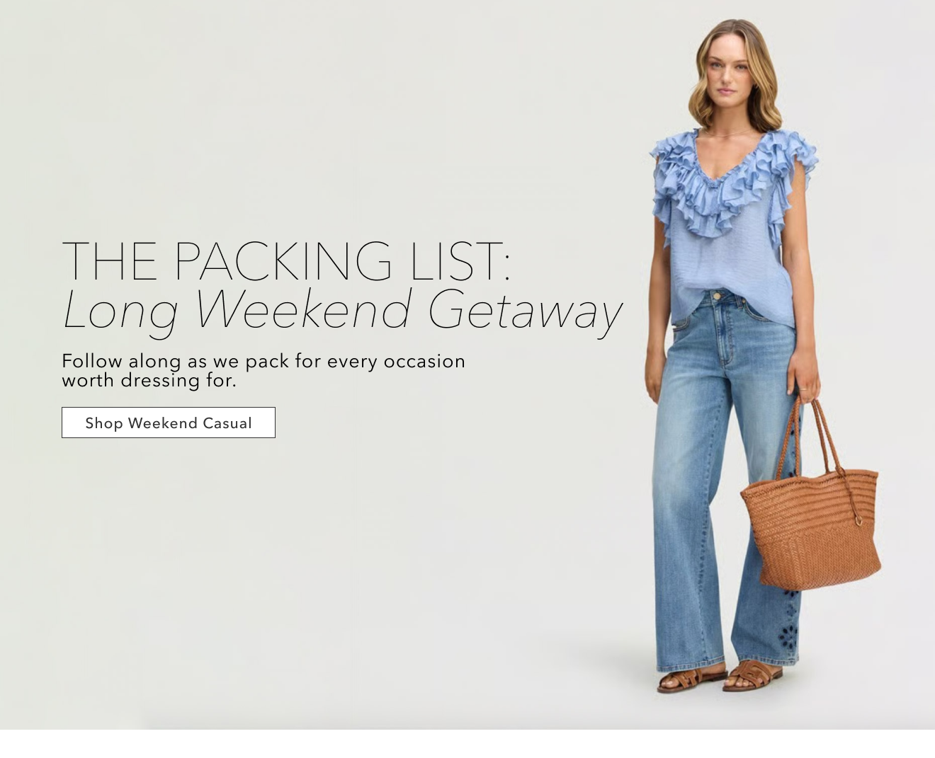 THE PACKING LIST: LONG WEEKEND GETAWAY | Follow along as we pack for every occasion worth dressing for. | Shop Weekend Casual