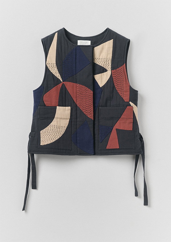 Migration Patchwork Side Tie Waistcoat