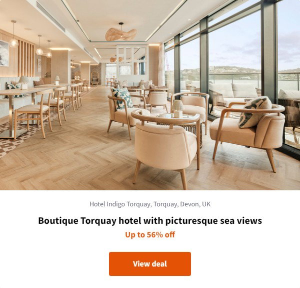 Boutique Torquay hotel with picturesque sea views