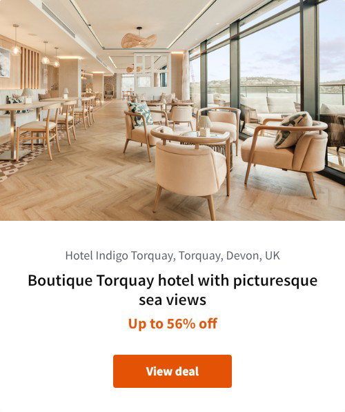 Boutique Torquay hotel with picturesque sea views