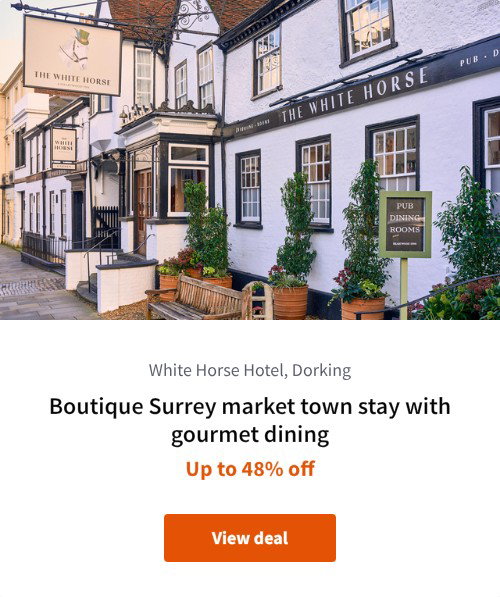 Boutique Surrey market town stay with gourmet dining