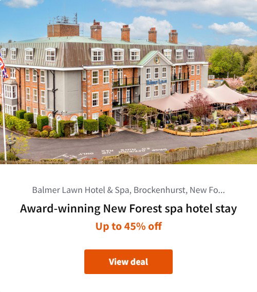 Award-winning New Forest spa hotel stay