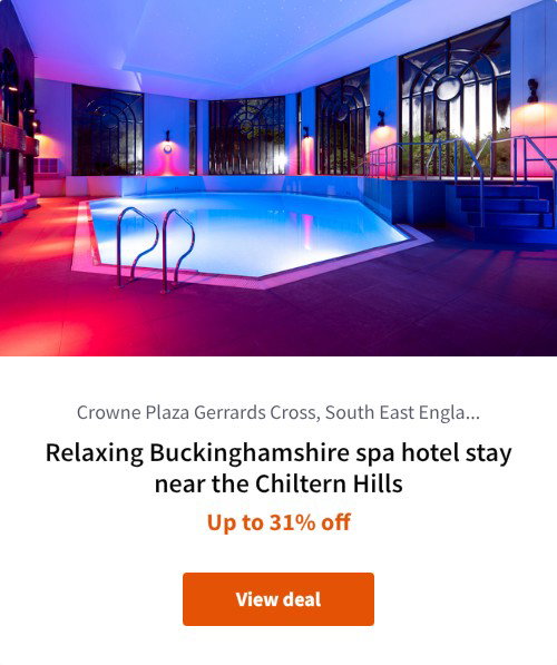 Relaxing Buckinghamshire spa hotel stay near the Chiltern Hills