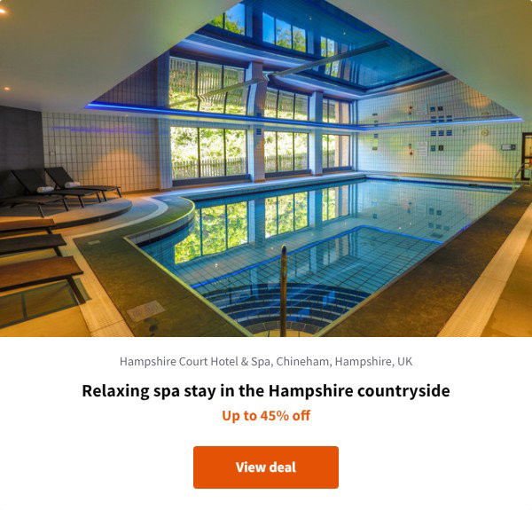 Relaxing spa stay in the Hampshire countryside