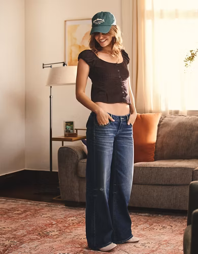 AE Lowest-Rise Baggy Wide-Leg Jean
