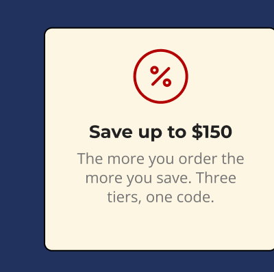 Save up to $150