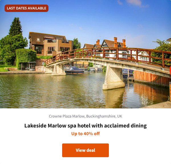 Lakeside Marlow spa hotel with acclaimed dining