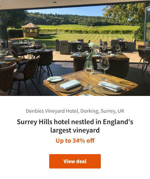 Surrey Hills hotel nestled in England's largest vineyard