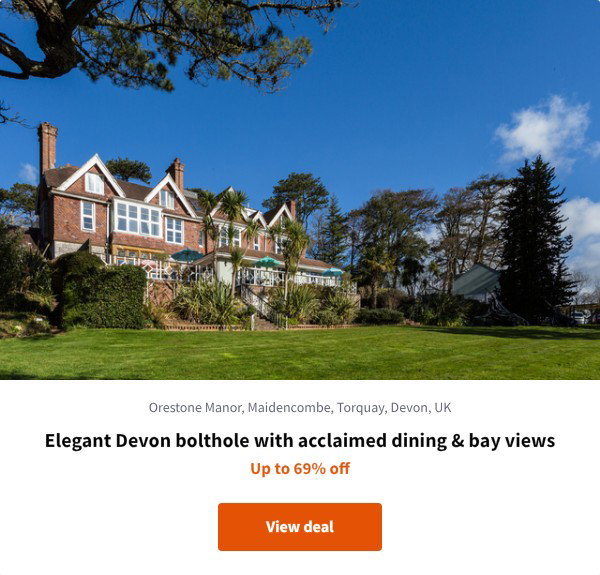 Elegant Devon bolthole with acclaimed dining & bay views